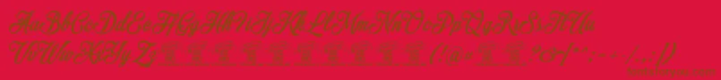 MocharyPersonalUseOnly Font – Brown Fonts on Red Background