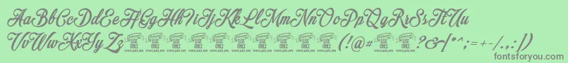 MocharyPersonalUseOnly Font – Gray Fonts on Green Background