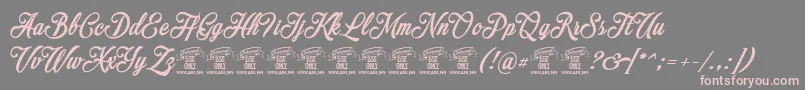フォントMocharyPersonalUseOnly – 灰色の背景にピンクのフォント
