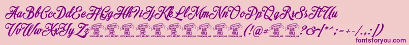 MocharyPersonalUseOnly Font – Purple Fonts on Pink Background