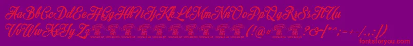 MocharyPersonalUseOnly Font – Red Fonts on Purple Background