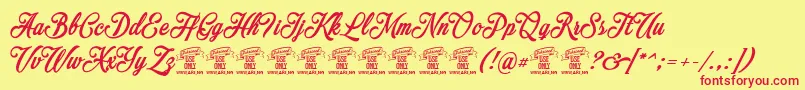 MocharyPersonalUseOnly Font – Red Fonts on Yellow Background