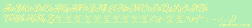 MocharyPersonalUseOnly Font – Yellow Fonts on Green Background