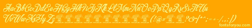 MocharyPersonalUseOnly Font – Yellow Fonts on Orange Background