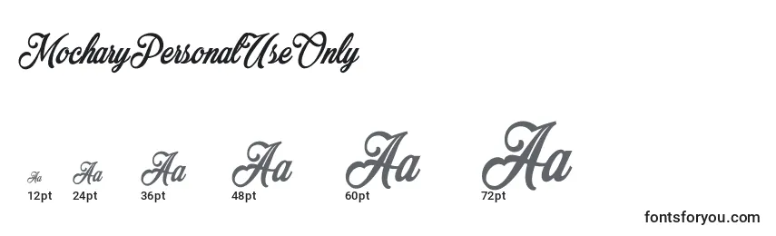 MocharyPersonalUseOnly Font Sizes
