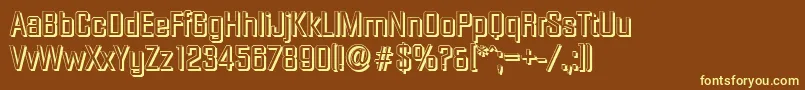 DiamanteshadowRegular Font – Yellow Fonts on Brown Background