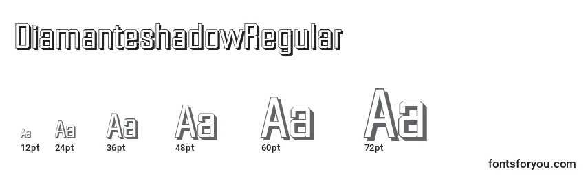 Размеры шрифта DiamanteshadowRegular