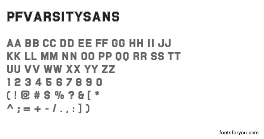 Pfvarsitysansフォント–アルファベット、数字、特殊文字