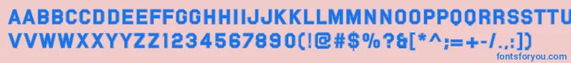 Więcej informacji o czcionce Pfvarsitysans Czcionka Pfvarsitysans – niebieskie czcionki na różowym tle