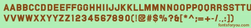 Шрифт Pfvarsitysans – коричневые шрифты на зелёном фоне