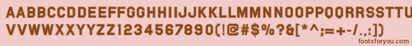 Шрифт Pfvarsitysans – коричневые шрифты на розовом фоне