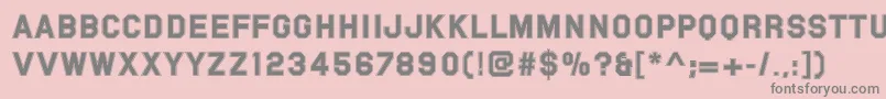 Weitere Informationen zur Pfvarsitysans-Schriftart Pfvarsitysans-Schriftart – Graue Schriften auf rosa Hintergrund