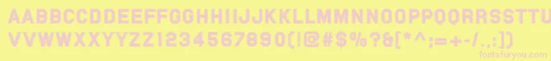 Pfvarsitysans Font – Pink Fonts on Yellow Background