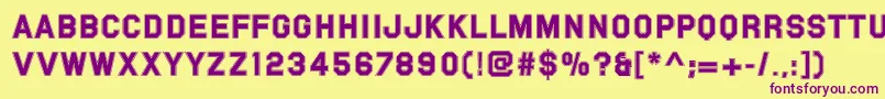 Pfvarsitysans Font – Purple Fonts on Yellow Background