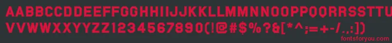Pfvarsitysans Font – Red Fonts on Black Background