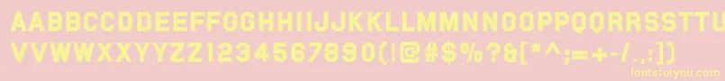 Pfvarsitysans-fontti – keltaiset fontit vaaleanpunaisella taustalla