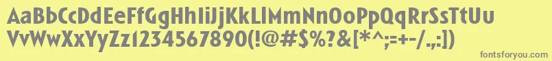 Weitere Informationen zur LinotypeSpitzBold-Schriftart LinotypeSpitzBold-Schriftart – Graue Schriften auf gelbem Hintergrund