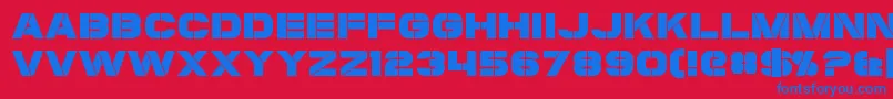 フォントCoulson – 赤い背景に青い文字