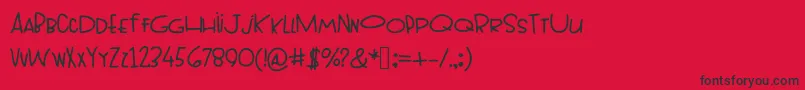 Topheavy Font – Black Fonts on Red Background