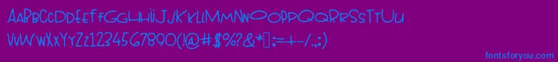 Topheavy Font – Blue Fonts on Purple Background