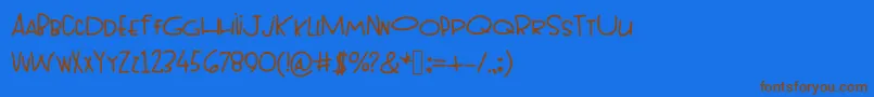 More about Topheavy Font Topheavy Font – Brown Fonts on Blue Background