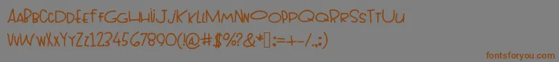 Topheavy Font – Brown Fonts on Gray Background