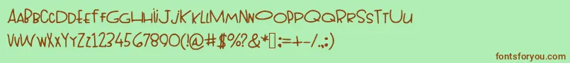 Topheavy Font – Brown Fonts on Green Background
