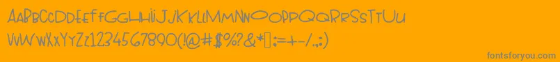 Topheavy Font – Gray Fonts on Orange Background
