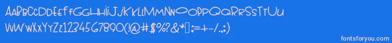 フォントTopheavy – ピンクの文字、青い背景