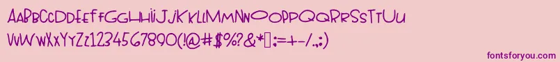 Topheavy-Schriftart – Violette Schriften auf rosa Hintergrund