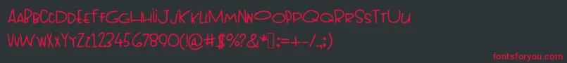 Topheavy Font – Red Fonts on Black Background
