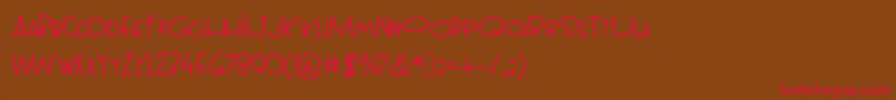 Topheavy Font – Red Fonts on Brown Background
