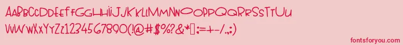 Topheavy Font – Red Fonts on Pink Background
