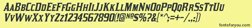 KirstyItalic Font – Black Fonts on Yellow Background