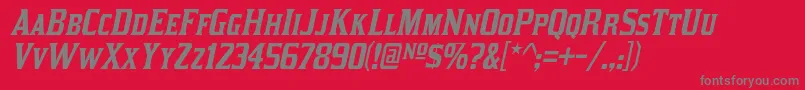 KirstyItalic Font – Gray Fonts on Red Background