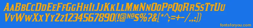 KirstyItalic Font – Orange Fonts on Blue Background