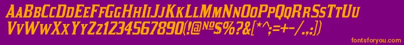 KirstyItalic Font – Orange Fonts on Purple Background