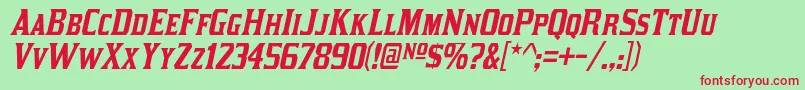 KirstyItalic Font – Red Fonts on Green Background
