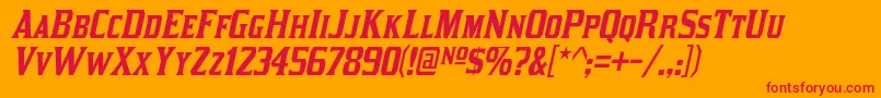 KirstyItalic-fontti – punaiset fontit oranssilla taustalla