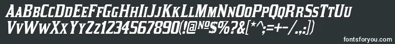 フォントKirstyItalic – 黒い背景に白い文字