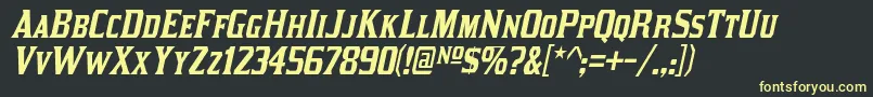 Шрифт KirstyItalic – жёлтые шрифты на чёрном фоне