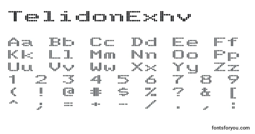 TelidonExhv-fontti – aakkoset, numerot, erikoismerkit