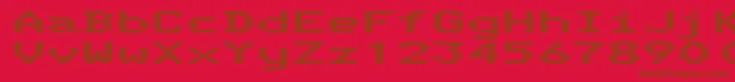 TelidonExhv-Schriftart – Braune Schriften auf rotem Hintergrund