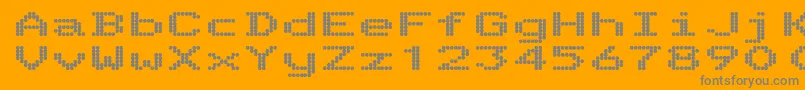 Fonte TelidonExhv – fontes cinzas em um fundo laranja