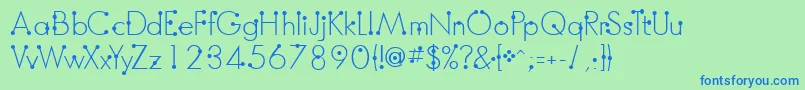 Шрифт BoumboumFreeVersion – синие шрифты на зелёном фоне