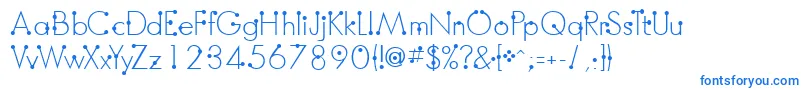 BoumboumFreeVersion-fontti – siniset fontit valkoisella taustalla