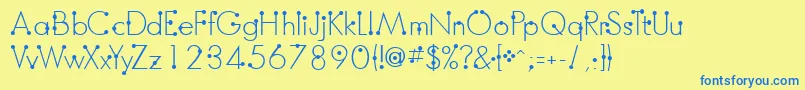 Шрифт BoumboumFreeVersion – синие шрифты на жёлтом фоне
