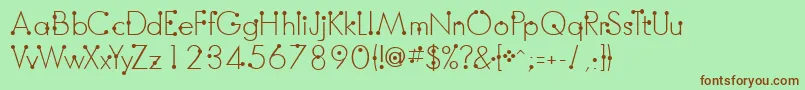 BoumboumFreeVersion-fontti – ruskeat fontit vihreällä taustalla