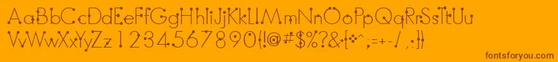 BoumboumFreeVersion-Schriftart – Braune Schriften auf orangefarbenem Hintergrund