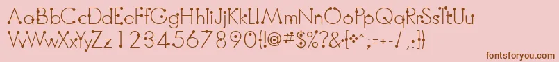 BoumboumFreeVersion-fontti – ruskeat fontit vaaleanpunaisella taustalla